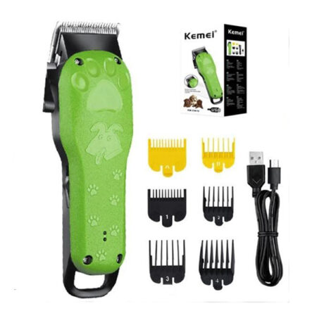 Акумуляторна машинка для стрижки тварин Kemei Km-Cw10 USB Зелена